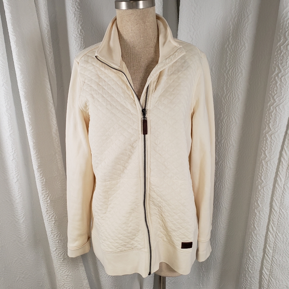L.L. Bean Women’s Quilted Full-Zip  Cream Jacket Size Large